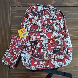 Cuphead backpack and pencil case